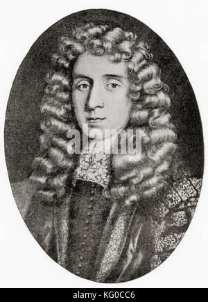 George Jeffreys, 1. Baron Jeffreys of Wem, 1645–1689, auch bekannt als „The Hanging Judge“. Walisischer Richter und Lordkanzler. Aus Hutchinsons Geschichte der Nationen, veröffentlicht 1915. Stockfoto