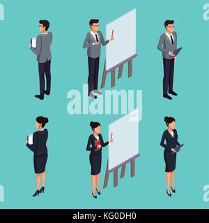 Isometrische business Avatare Stock Vektor