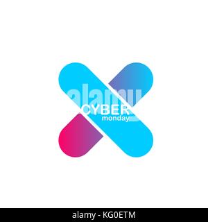 Cyber Monday im kreativen Dialog Werbung Stock Vektor