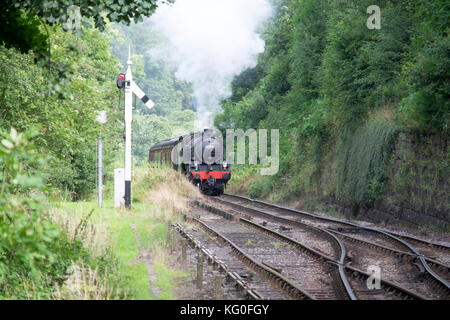 Dampflok 61264 zieht der Passagierverkehr auf der North Yorkshire Moors Stockfoto