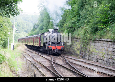 Dampflok 61264 zieht der Passagierverkehr auf der North Yorkshire Moors Stockfoto