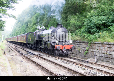 Dampflok 61264 zieht der Passagierverkehr auf der North Yorkshire Moors Stockfoto