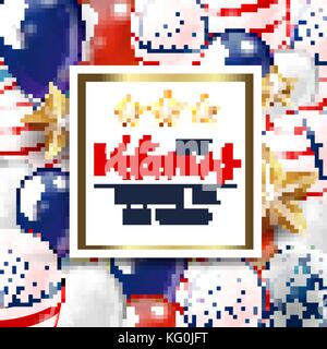 Veterans Day gruss Abbildung. weiße Platte mit Schriftzug auf patriotischen Hintergrund. Vektor Stock Vektor