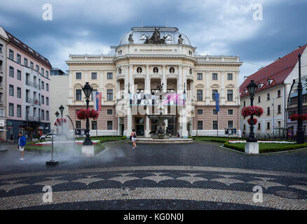 Die Slowakei, Bratislava, alte Slowakische Nationaltheater Hviezdoslav Marktplatz, Neo-Renaissance-Gebäude mit Oper und Ballett Stockfoto