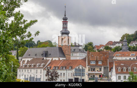 Blick auf die Stadt Saarbrücken, der Landeshauptstadt des Saarlandes in Deutschland Stockfoto