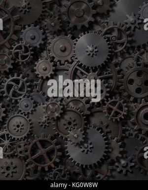 Getriebe und Zahnräder Steam Punk Hintergrund 3 Abbildung d Stockfoto