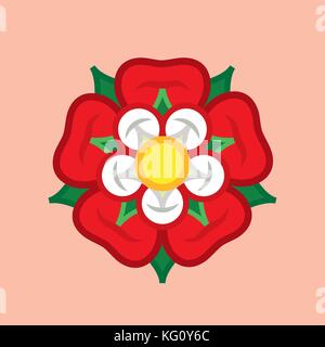 Rose (Königin der Blumen). Blumen aus dem Garten Eden, paradise flower. Das Symbol von Liebe und Leidenschaft, Schönheit und Vollkommenheit; auch heraldische Wappen. Stock Vektor