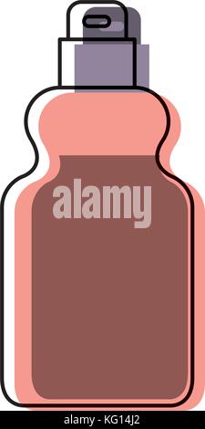 Reinigungsmittel Flasche Symbol in farbenfrohen Aquarell Silhouette Stock Vektor