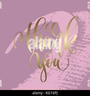 Danke hand Beschriftung Beschriftung Stock Vektor