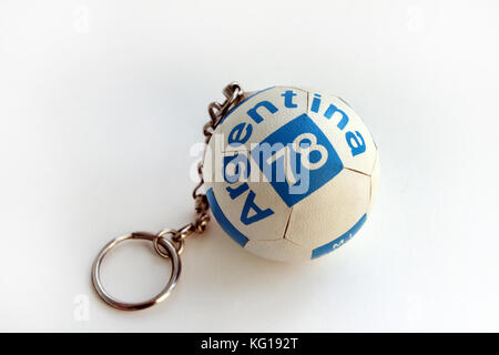 Vintage Fußball Argentinien 1978 FIFA WM-keyring Souvenir Stockfoto