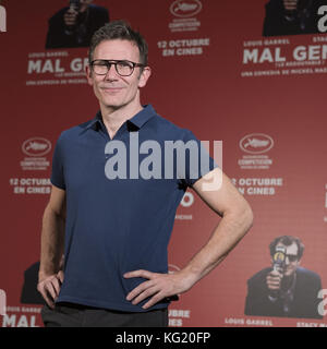 Michel Hazanavicius nimmt an der Fotokonferenz für „Mal Genio“ im Hotel Urso in Madrid Teil. Mit: Michel Hazanavicius Where: Madrid, Community of Madrid, Spain Wann: 02 Okt 2017 Credit: Oscar Gonzalez/WENN.com Stockfoto