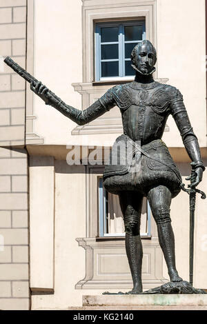 Regensburg, Oberpfalz, Bayern, Deutschland: Denkmal Don Juan d'Austria Stockfoto