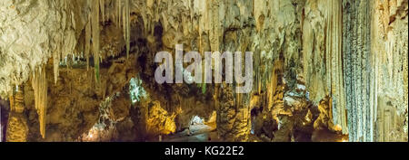 Tropfsteinhöhlen von Nerja, Spanien *** Local Caption ***, Höhle, Stalaktiten, Stalagmiten, Scheinwerfer, Beleuchtung, Stockfoto