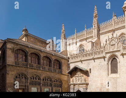 Iglesia del Sagrario und der seiteneingang der Königlichen Kapelle, Granada, Spanien *** Local Caption *** Kirche, Kloster, Sommer, Stockfoto