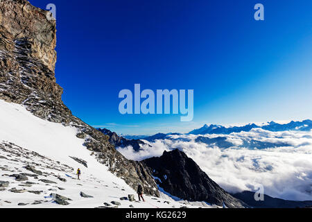 Anzeigen Blanc in Frankreich von der Grand Combin, Wallis zu Mont, Schweizer Alpen, Schweiz, Europa Stockfoto