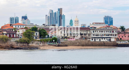 Historische und moderne Skyline der Stadt, Panama-Stadt, Panama, Zentralamerika Stockfoto