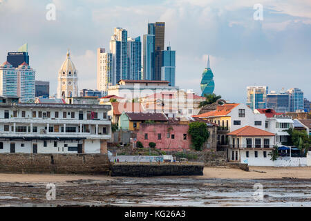 Historische und moderne Skyline der Stadt, Panama-Stadt, Panama, Zentralamerika Stockfoto