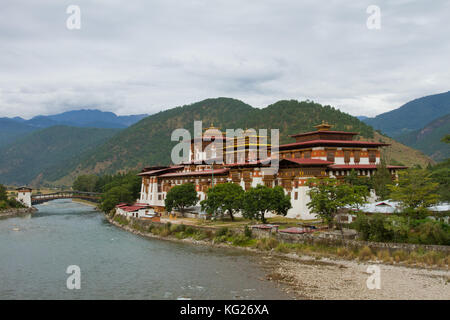 Die Punakha Festung, Paro, Bhutan, Asien Stockfoto