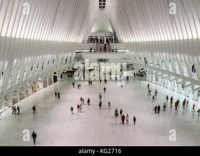 Calatrava's World Trade Center Oculus Shopping Mall, New York, Vereinigte Staaten von Amerika, Nordamerika Stockfoto