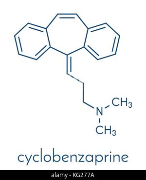 Cyclobenzaprine Muskelkrämpfe Droge Molekül. Skelettmuskulatur Formel. Stock Vektor