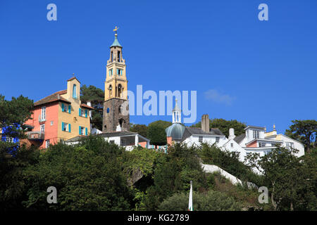 Portmeirion Village, Gwynedd, North Wales, Wales, Vereinigtes Königreich, Europa Stockfoto