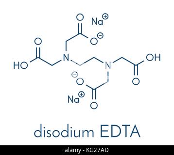 Natriumedetat (Disodium EDTA) Droge Molekül. Skelettmuskulatur Formel. Stock Vektor