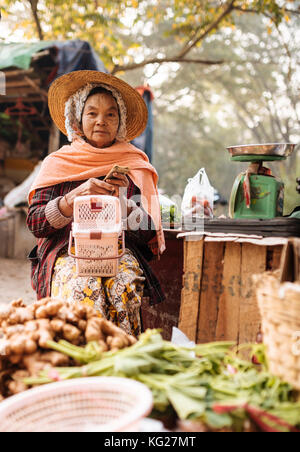 Hsipaw Morgen Markt, hsipaw, Shan Staat, Myanmar (Birma), Asien Stockfoto