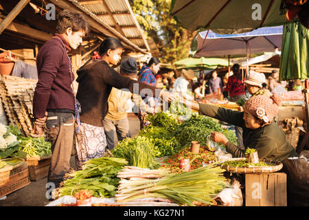 Hsipaw Morgen Markt, hsipaw, Shan Staat, Myanmar (Birma), Asien Stockfoto