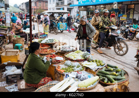 Hsipaw Morgen Markt, hsipaw, Shan Staat, Myanmar (Birma), Asien Stockfoto