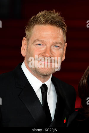 Sir Kenneth Branagh bei der Weltpremiere von Murder on the Orient Express in der Royal Albert Hall, London. Stockfoto