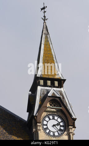 Der Turmspitze und dem Uhrturm des Rathauses von Wareham. Wareham, Dorset. GROSSBRITANNIEN Stockfoto