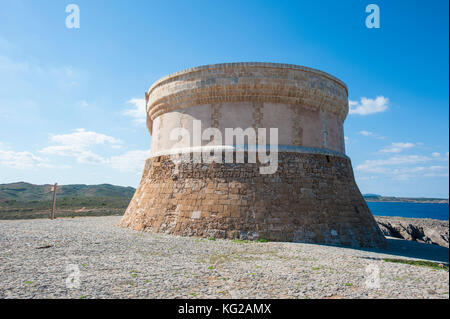 Torre de Fornells, Menorca, Balearen, Spanien, Mittelmeer. Stockfoto