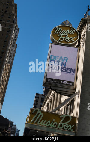 Music box Theatre Marquee, Times Square, New York City, USA Stockfoto