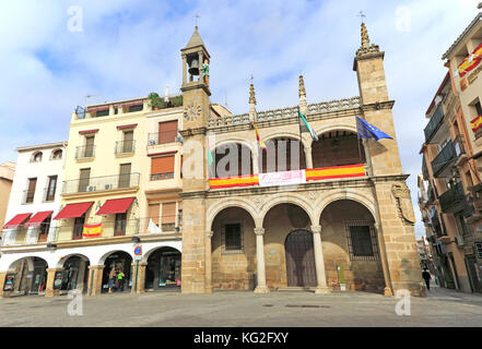 Rathaus Rathaus Abuelo Mayorga Abbildung, Plasencia, Provinz Caceres, Extremadura, Spanien Stockfoto