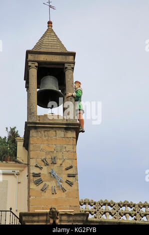 Glockenturm Ayuntamiento Rathaus Abuelo Mayorga Abbildung, Plasencia, Provinz Caceres, Extremadura, Spanien Stockfoto