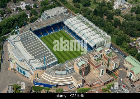 Chelsea FC Ground, Stamford Bridge, Antenne Stockfoto