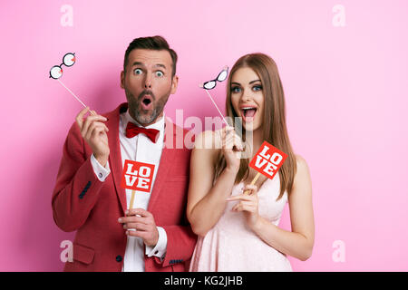 Der Funny Valentine Tag im Studio shot Stockfoto