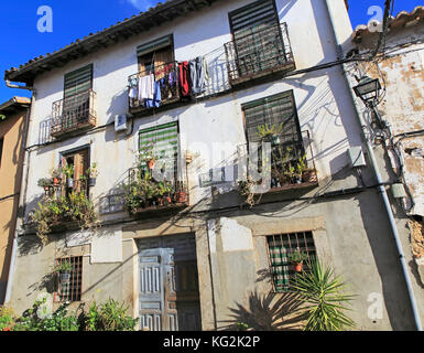 Die traditionelle Architektur des Hauses im Dorf Santa Fe, La Vera, Extremadura, Spanien Stockfoto