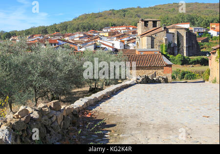 Kernhaltigen Siedlung Dorf Cuacos de Yuste, La Vera, Extremadura, Spanien Stockfoto