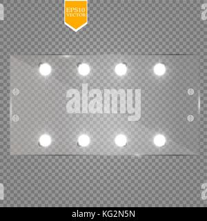 Make-up-Spiegel mit Beleuchtung isoliert. Vector Illustration.eps 10. Stock Vektor