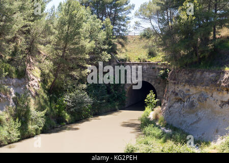 Das Malpas Tunnel der Canal du Midi, Hérault, Frankreich, Europa Stockfoto