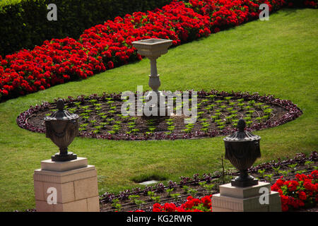 Bahai-gärten in Haifa und Templer Ruinen in Akko, Israel Stockfoto