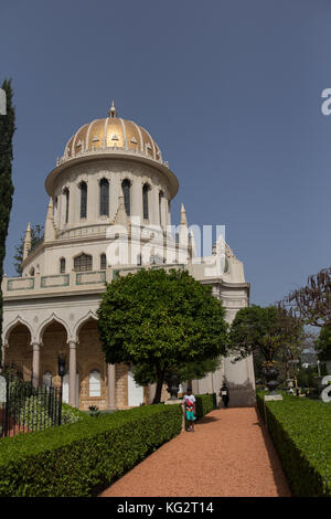 Bahai-gärten in Haifa und Templer Ruinen in Akko, Israel Stockfoto