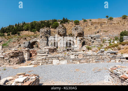 Badewanne von Varius im antiken Ruinen von Ephesus historische antike Stadt, in Selcuk, Izmir, Türkei Stockfoto