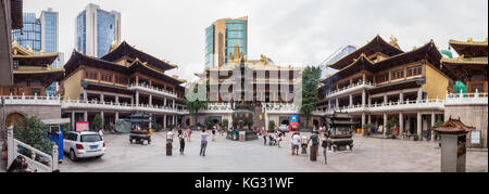 Panorama von Jing'an Tempel, Shanghai, China Stockfoto