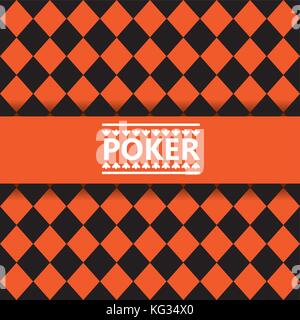 Poker Beschriftung schwarz und orange nahtlose Hintergrund Stock Vektor
