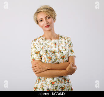 Portrait von erfolgreichen kaukasischen blond Geschäftsfrau Stockfoto