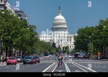 United States Capitol Building und der Pennsylvania Avenue, Washington DC, USA Stockfoto