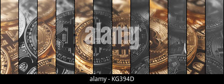 Cryptocurrency Konzept, Finanzen und Technologie Konzept. Bitcoin, des Astraleums, Banner. Stockfoto