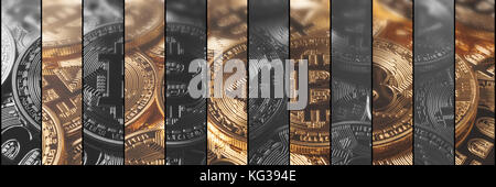 Cryptocurrency Konzept, Finanzen und Technologie Konzept. Bitcoin, des Astraleums, Banner. Stockfoto